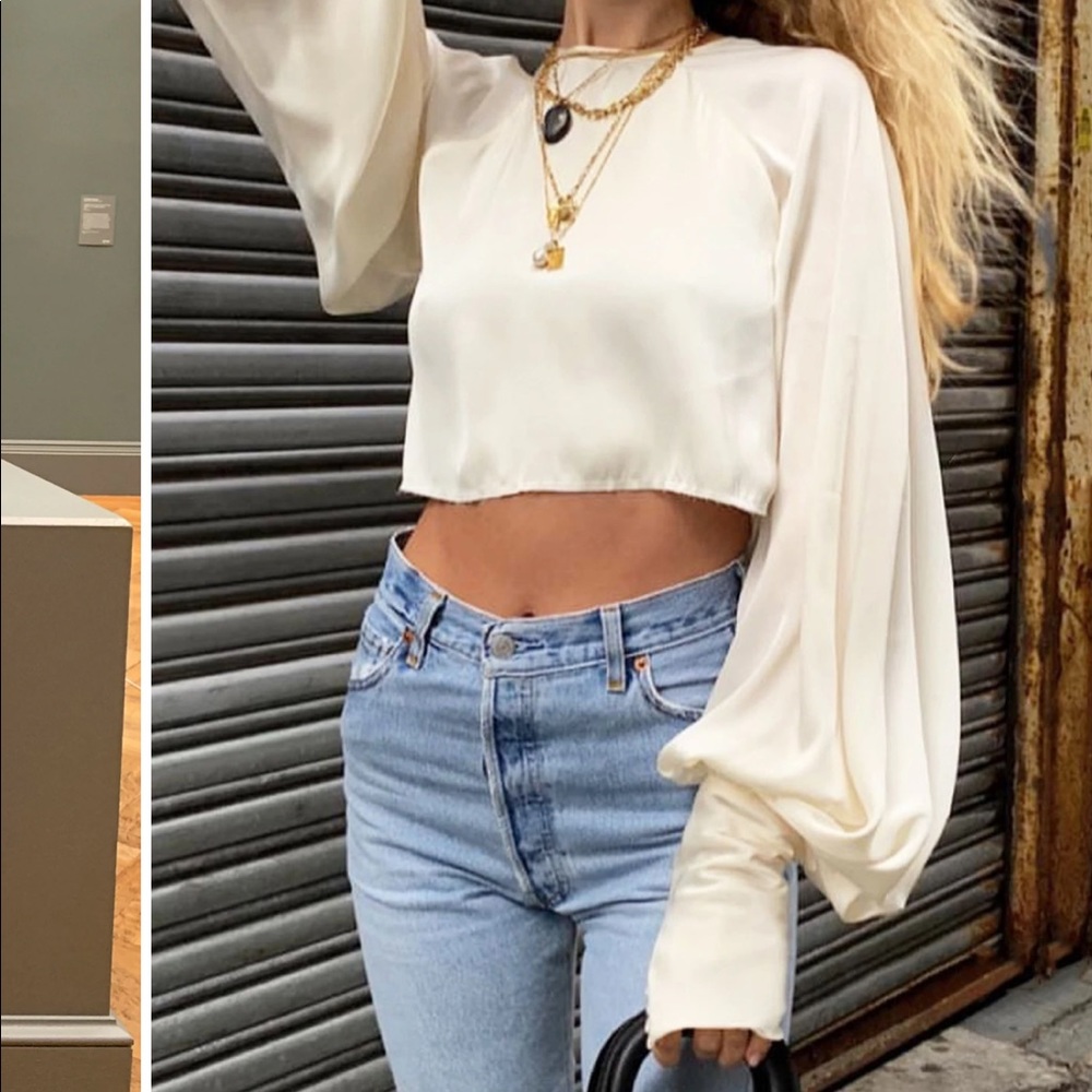 Orseund Iris drama top NWOT sz m